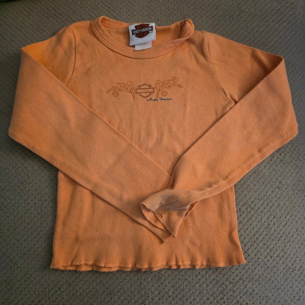 Girls 3/4t Authentic Vintage Harley Davidson Long Sleeve